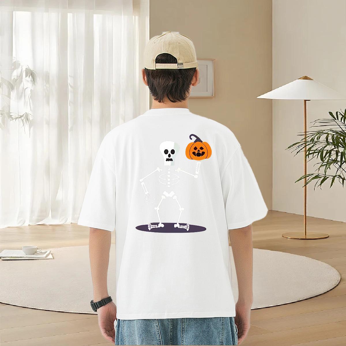 Designer Fashion T-Shirts for Men pumpkin Clothes 230g Cotton Hip Hop Cool Cartoon Print Breathable Men Clothes T-Shirt