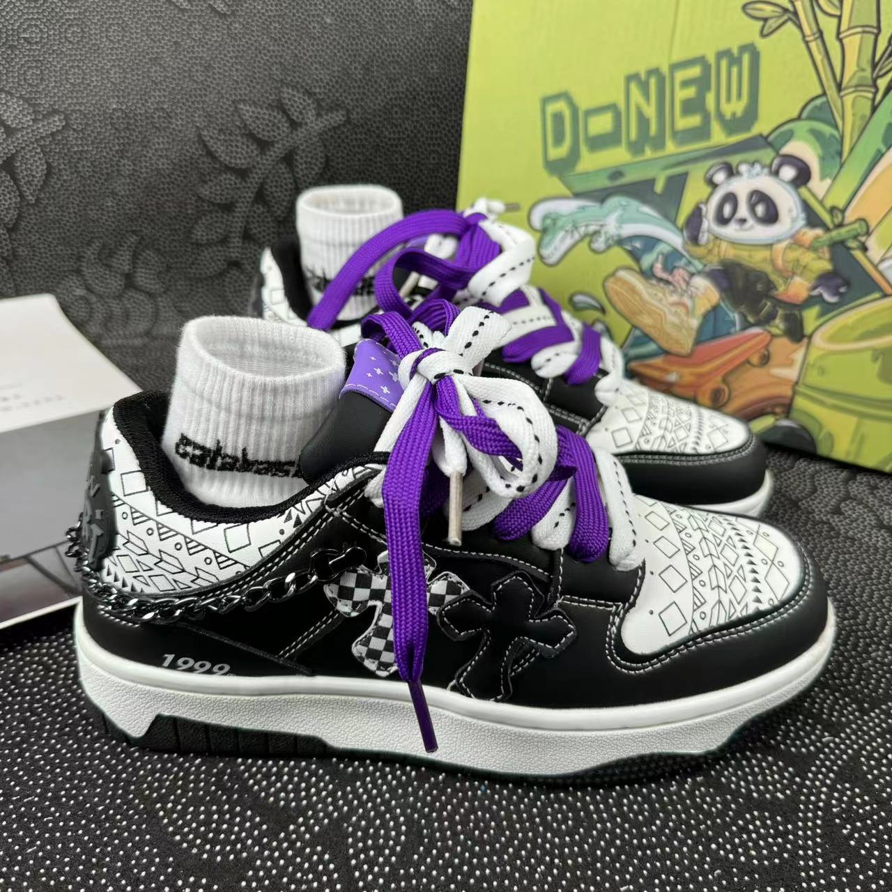 Niche Chain Retro Punk Street Hip Hop Trendy Skateboarding Shoes