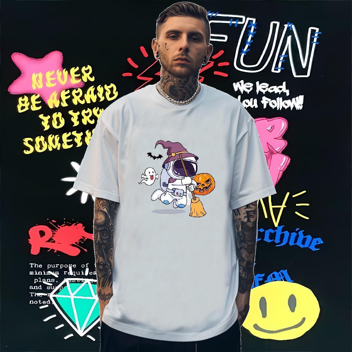 Brand T-Shirts for Men Wear 230g 100% Cotton Sports Casual Cool Design Plus Size Cartoon Short Sleeve O-Neck Men Tops Tees