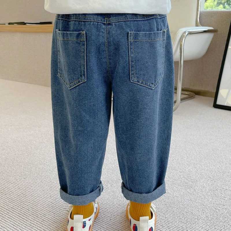 Jeans Boys Jean Pants Long Trousers Cotton 2024 Elegant Spring Autumn Babys Kids Pants Teenagers Outwear Childrens Clothing