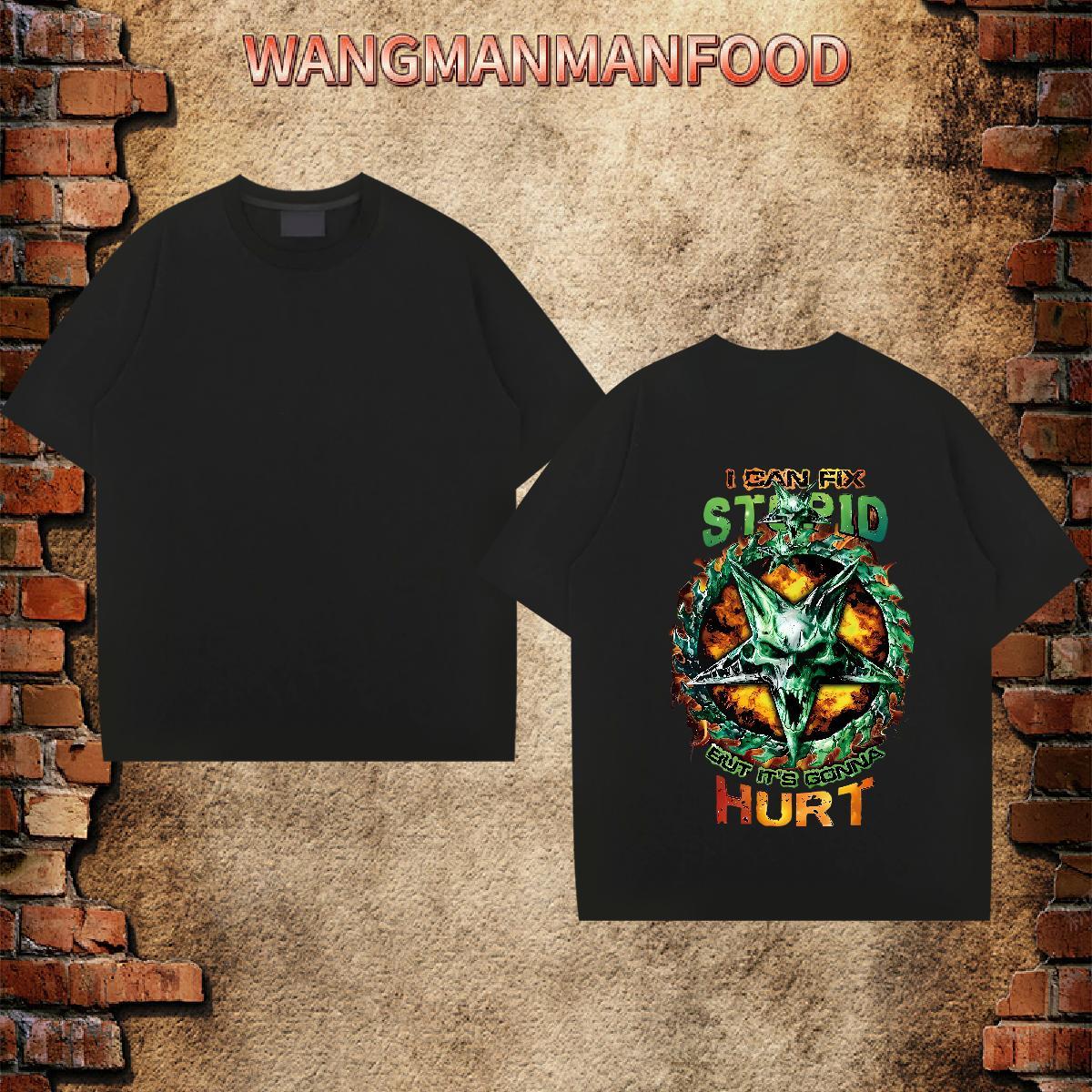 Classic T-Shirts skull Wear 230g Pure Cotton Casual Beach Brand Custom Cartoon Crew Neck Tshirt for Man Woman
