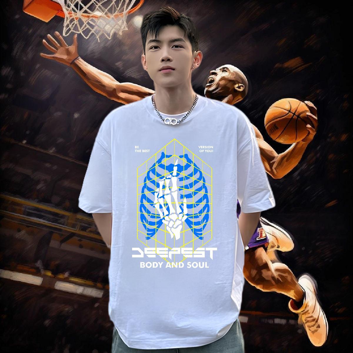 2024 Designer T-Shirts skull Tops 230g Cotton Hip Hop TOP Quality Custom Cartoon Breathable Crew Neck Tshirt for Man Woman