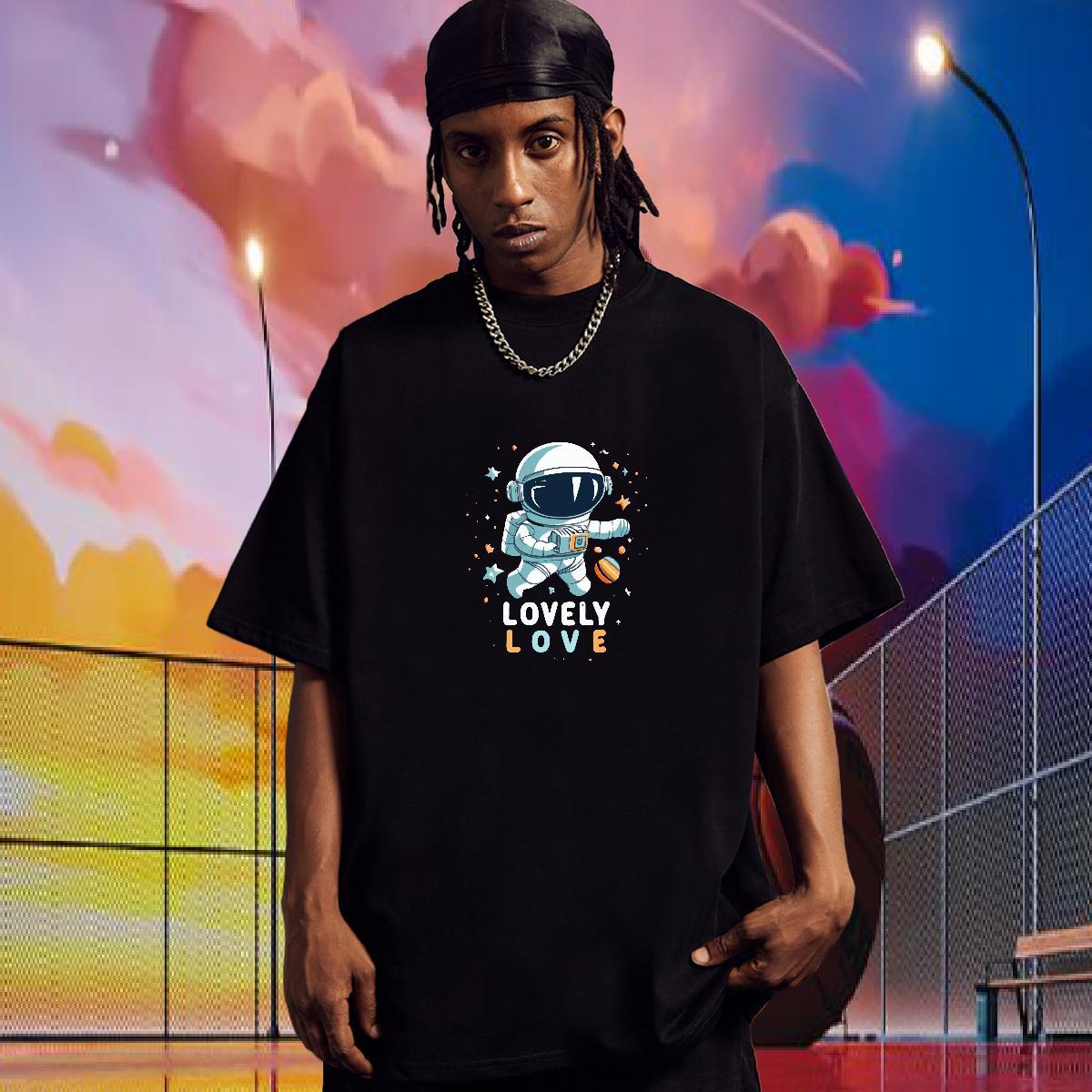 Fashion Design Men T Shirts spaceman Clothes 230g 100% Cotton Home Outdoor Comfortable Customized Round Neck Short Sleeve Mens Tshirts