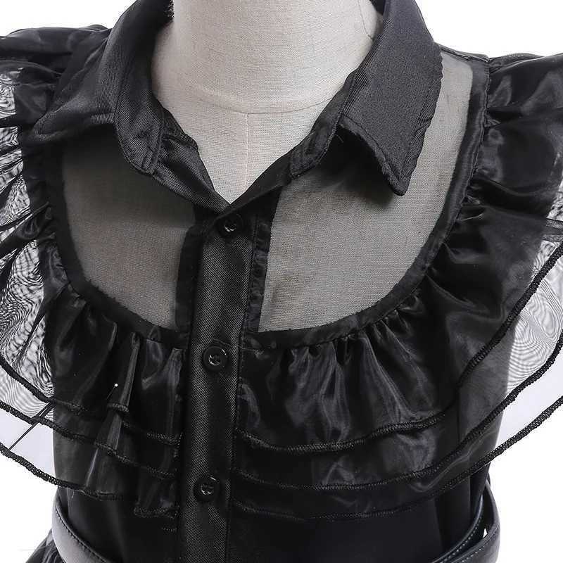 Wednesday Girl Role Playing Costume Movie Adams Carnival Halloween Black Event Girl Party Dress Vestido 4-12YW240720