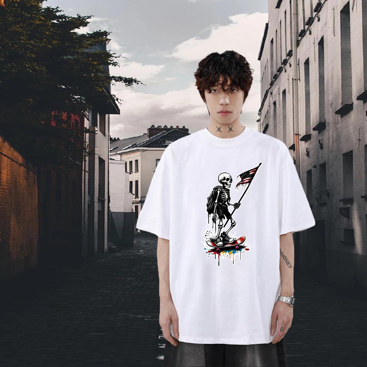 2024 DIY T shirt national flag Tee Shirt 230g Pure Cotton Sport Cool Design DIY Printed Breathable Short Sleeve Men Tops Tees