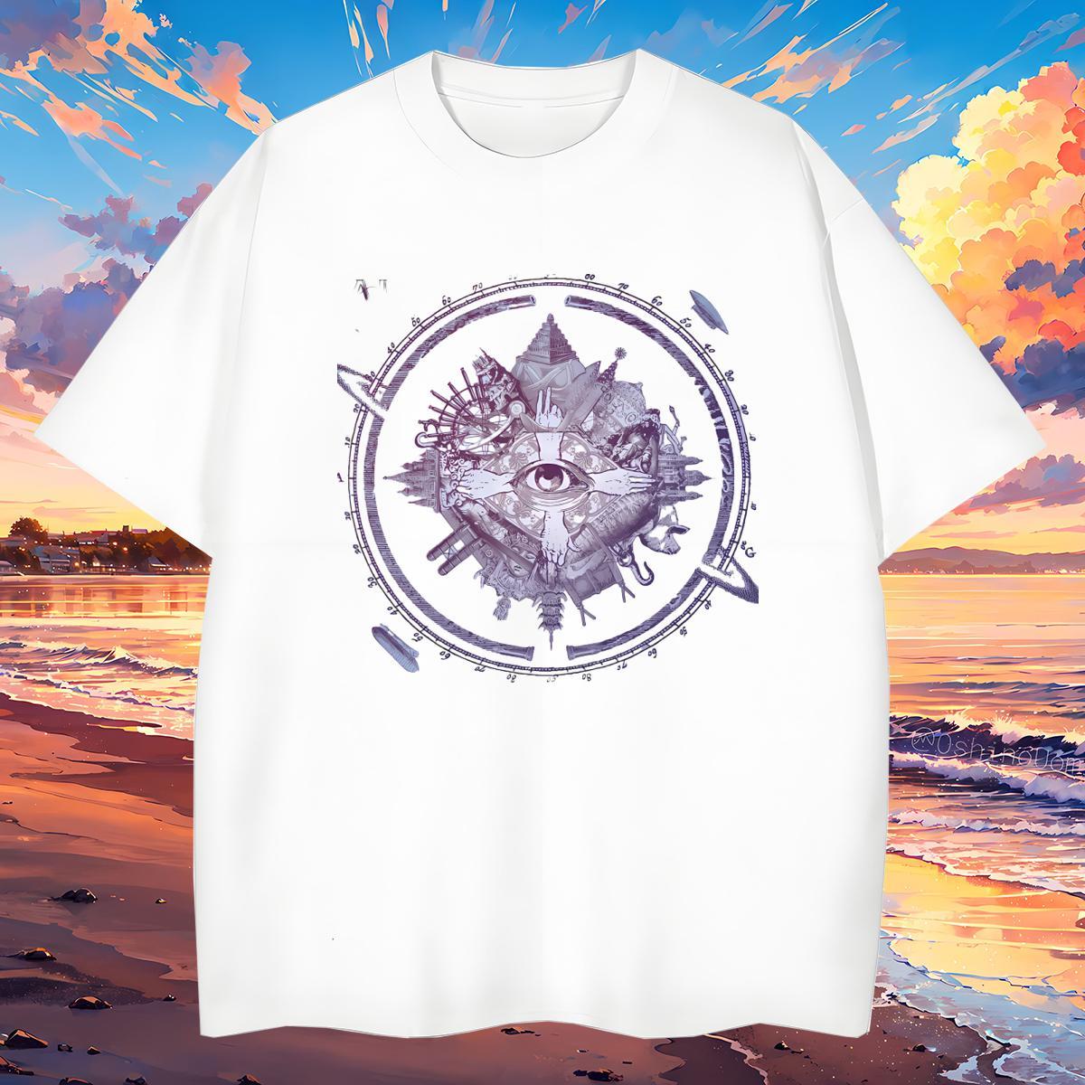 2024 Men T Shirts eye of the devil Wear 230g Pure Cotton Outdoor TOP Quality Oversized 4XL Short Sleeve Soft Mens Tshirts