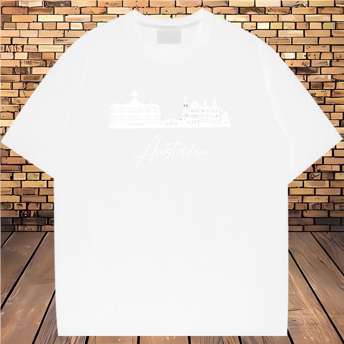 2024 New T-Shirts for Men letter Tops Shirt 230g Pure Cotton Beach Loose Custom Printed Round Neck Short Sleeve Tshirt for Man Woman