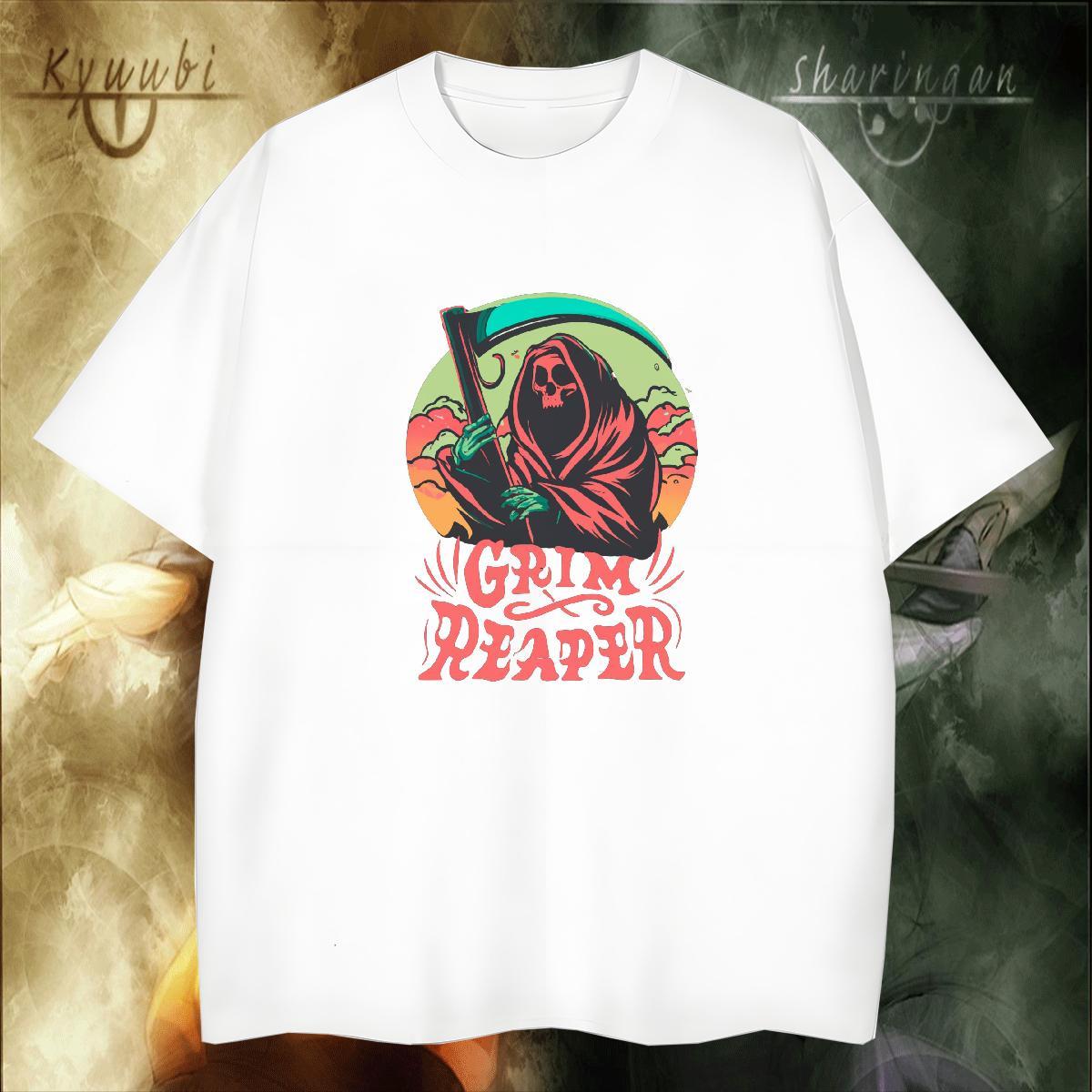 New T shirt skull Top Tees 230g 100% Cotton Summer Casual Loose Custom Anime Breathable Short Sleeve Tshirt for Man Woman