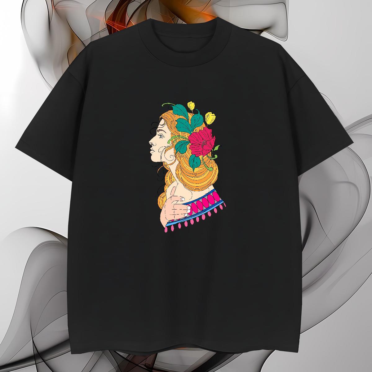Customized T-Shirts for Men portrait Top Tees 230g 100% Cotton Outdoor Free Shipping Cartoon Printing L-4XL Breathable Short Sleeve Tshirt for Man Wom