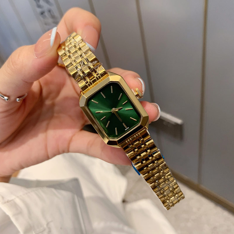 Watchsc- luxury womens watches Top Brand Designer Rectangle lady watch All Stainless Steel band 23mm wristwatches high quality Birthday Christmas Fashion bracelet