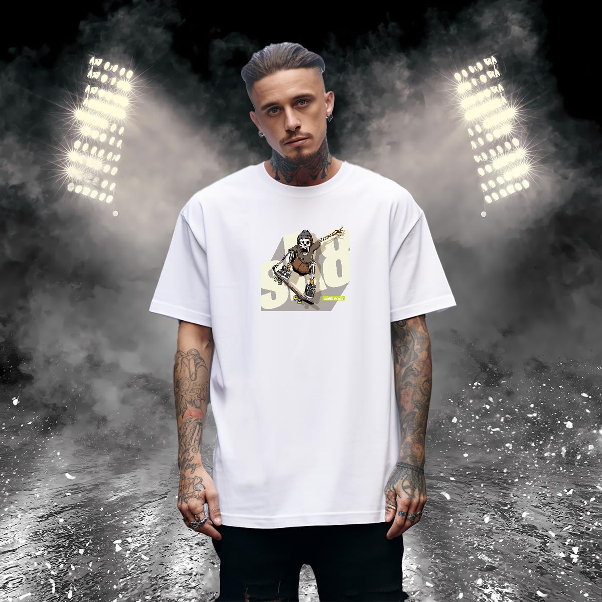 Classic Casual T-Shirts skateboarding Tops Shirt 100% Cotton 230g Street Soft Plus Size Custom Breathable Crew Neck Men Clothes T-Shirt