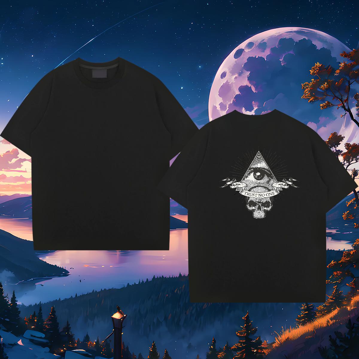Designer T-Shirts eye of the devil Wear 230g Pure Cotton Street Wear Comfortable DIY Anime Short Sleeve Soft Mens Tshirts
