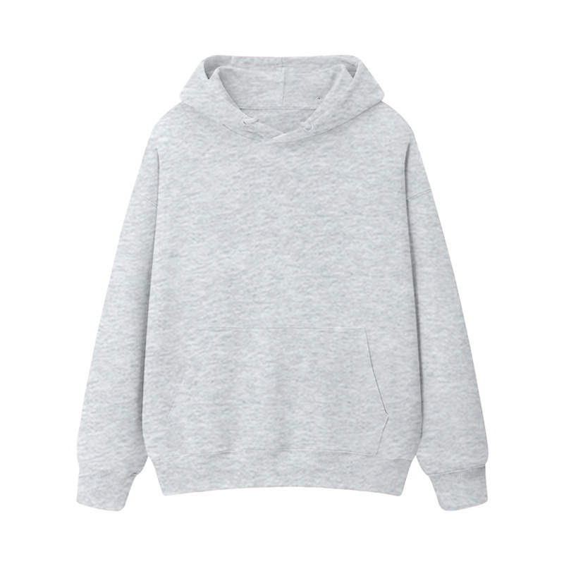 Velvet thickened loose hooded hoodie autumn and winter warm top, student couple outfit, solid color jacket for women's clothing