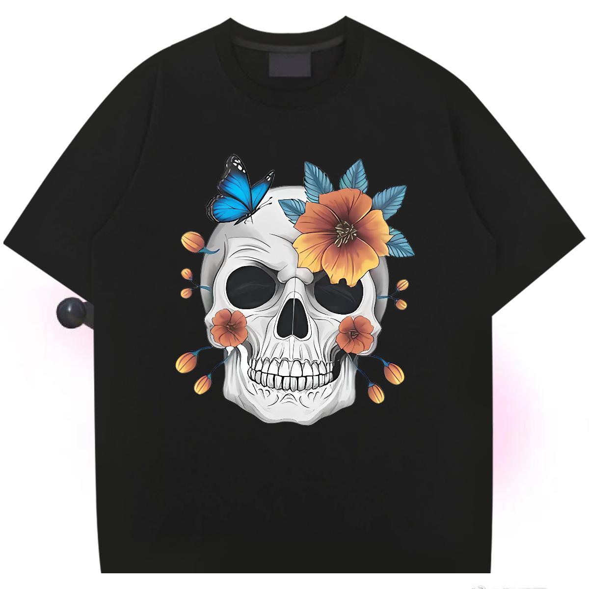 New Designer Mens T Shirts butterfly Tee Shirt 230g 100% Cotton Summer Casual Cool Oversized Breathable Short Sleeve Couples T Shirts