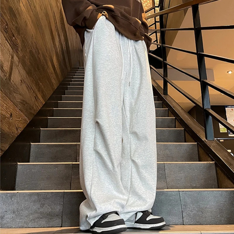 HOUZHOU Gray Sweatpants Parachute for Men Autumn Baggy Sports Pants Trousers Male Joggers Streetwear Sportswear Outdoor Casual 240806