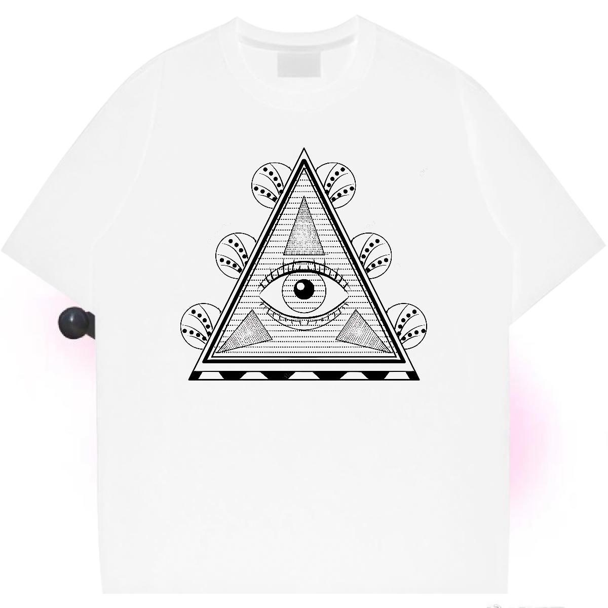 Fashion Design T-Shirts eye of the devil Tops 230g Cotton Home Outdoor Cool Anime Print Crew Neck Breathable Men Clothes T-Shirt