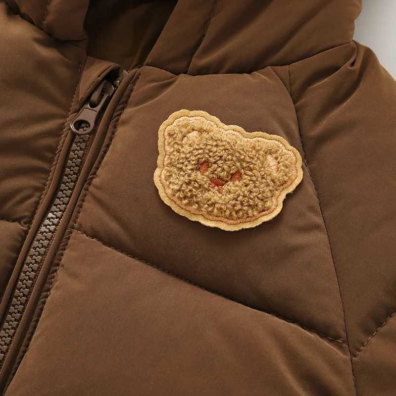 Cute Bear Childrens Winter Jacket 2024 Childrens Snow Clothing Thick Warm Girls Cotton Jacket Chidlen Winter Clothing Outdoor Jacket X2411151