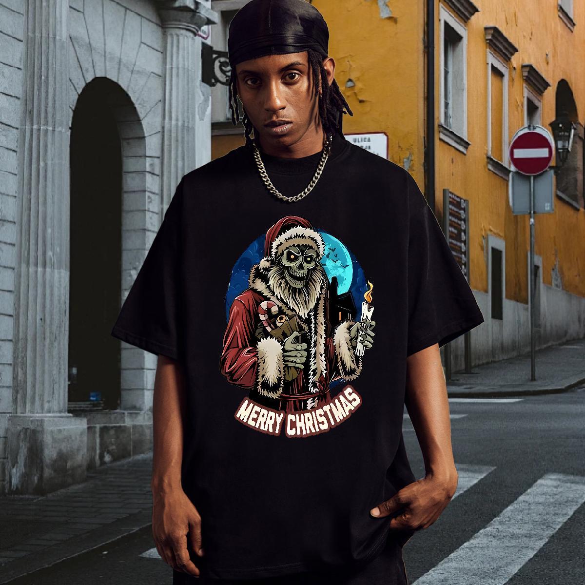 2024 Designer T shirt skull Tees 230g Pure Cotton Sports Casual Soft Plus Size Cartoon Round Neck Short Sleeve Men Tops Tees