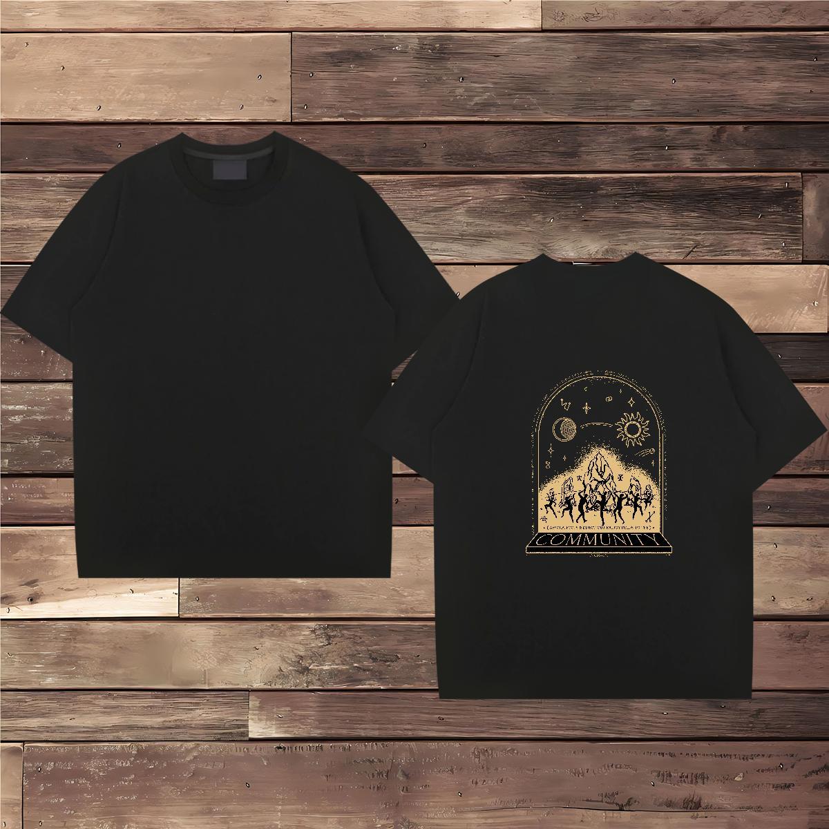 2024 DIY Mens T Shirts mountains Tshirts 100% Cotton 230g Anime Printing Street High Quality White Plus Size Breathable Short Sleeve Men Tshirts
