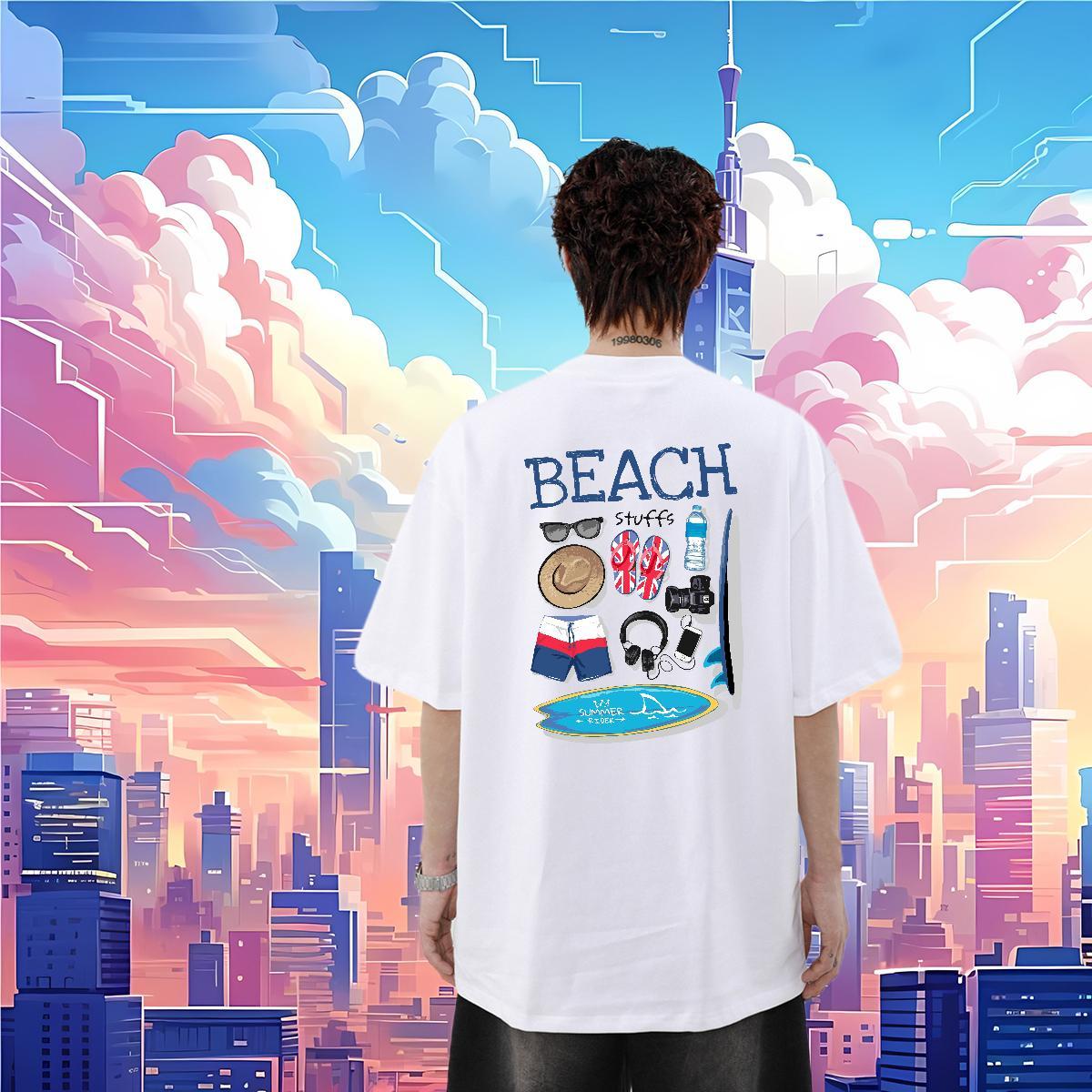 Stylist Man T Shirts letter Tops 230g Cotton High Street Hip Hop Brand DIY Printed Breathable Short Sleeve Couples T Shirts