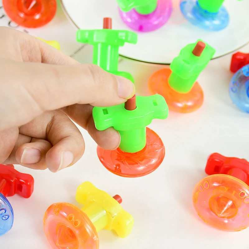 10pcs Mini Gyroscope Spinning Toys Color Torsion Speed Finger Spinning Tops For Kids Birthday Party Gifts Pinata Filler Rewards Y240803