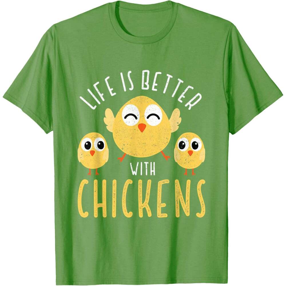 Mens T shirt Life is better with Chickens Funny Chicken Farming Design T-Shirt shirts tshirt graphic tee Casual tops summer clothes Short sleeve Free 