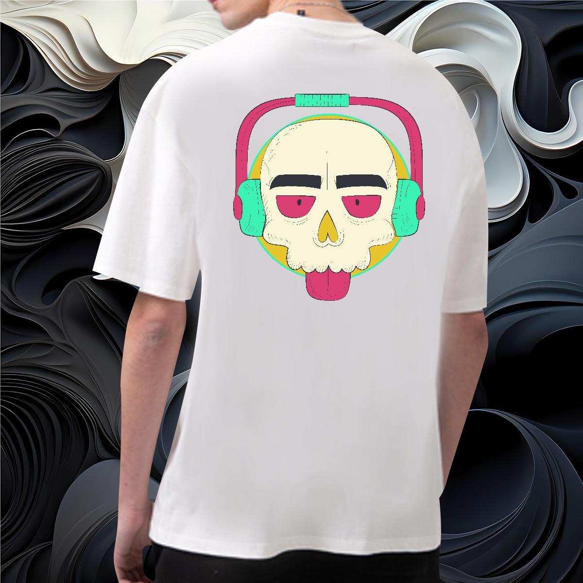 Fashion New T Shirt For Man skull Polos 230g Pure Cotton Casual Designer Black White Breathable Short Sleeve Couples T Shirts