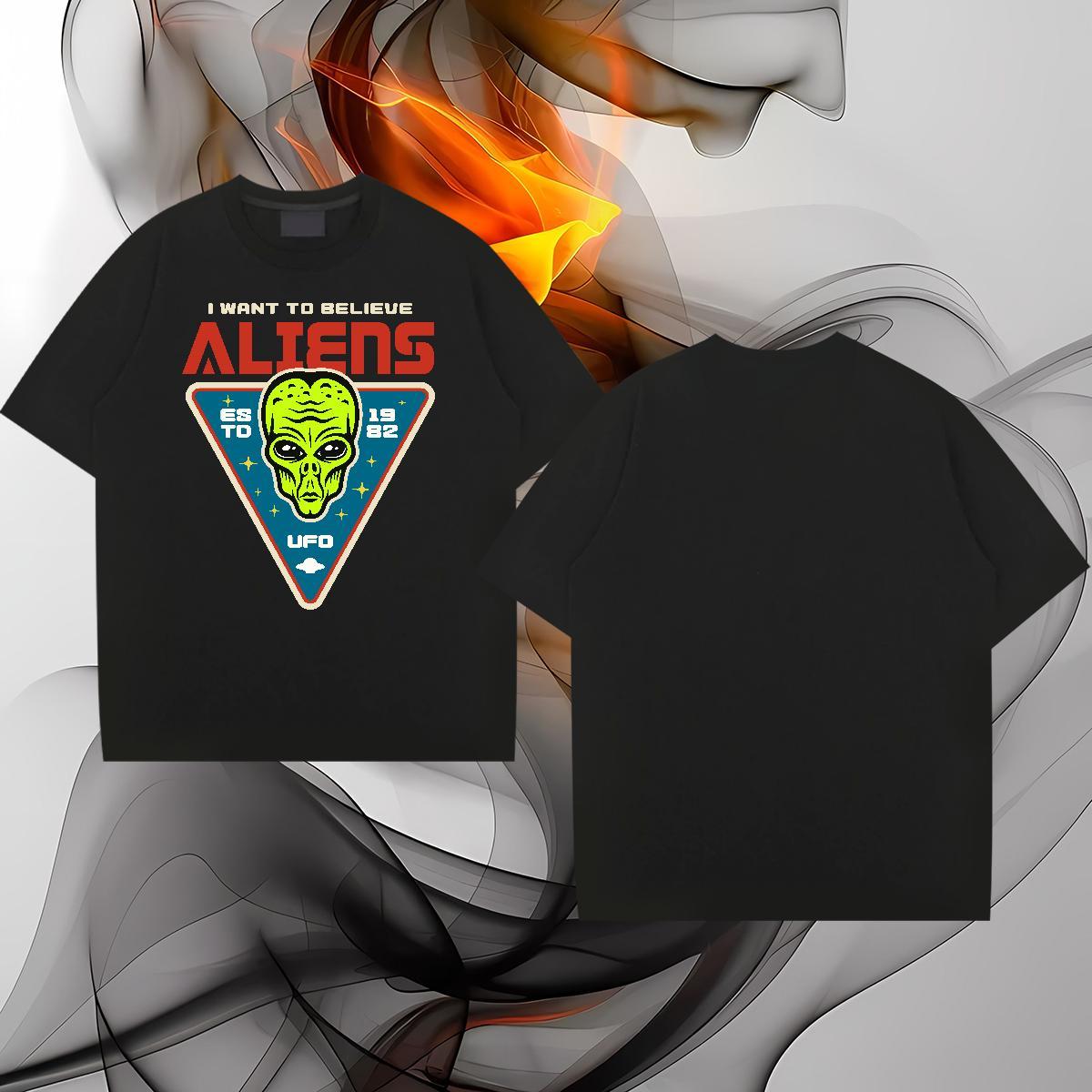 Fashion New T shirt ET Tshirts 230g Pure Cotton Anime Printing Street Designer Custom Print Plus Size Crew Neck Men Clothes T-Shirt