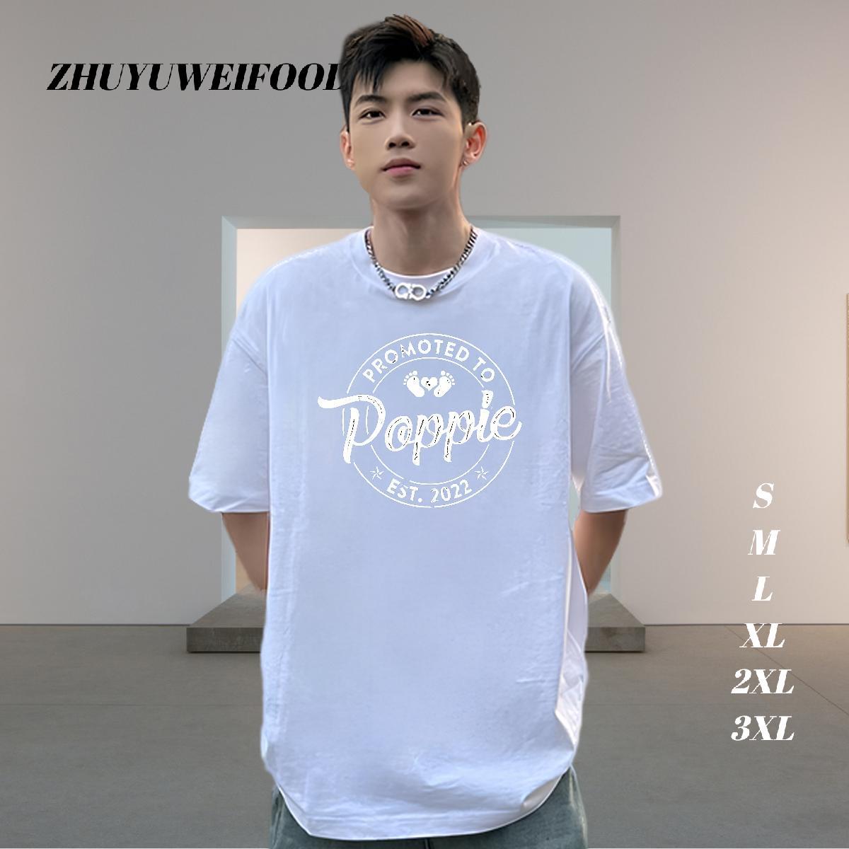Custom Man T Shirts letter Top Tees 100% Cotton 230g Anime Printing Street Loose Cartoon Printing L-4XL Breathable Short Sleeve Men Tops Tees