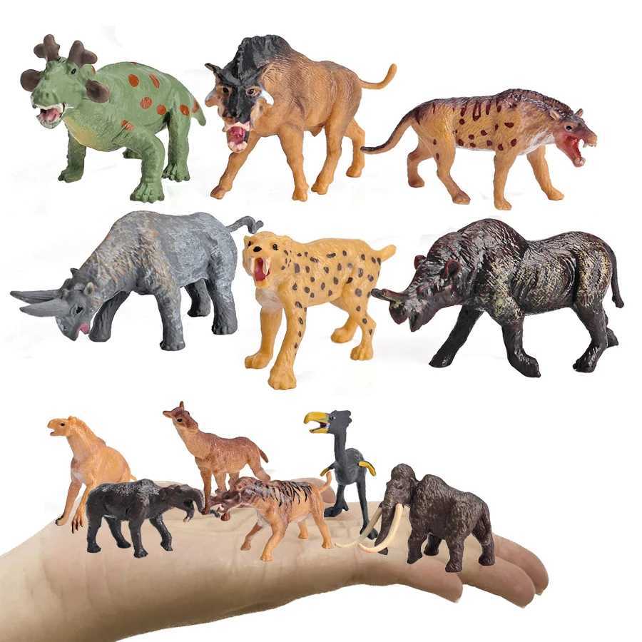 Other Toys Realistic Prehistoric Life Scene Figures Caveman Cavewoman Family Primitive Animal Models Figurines Educational Toy For Kid GiftL486