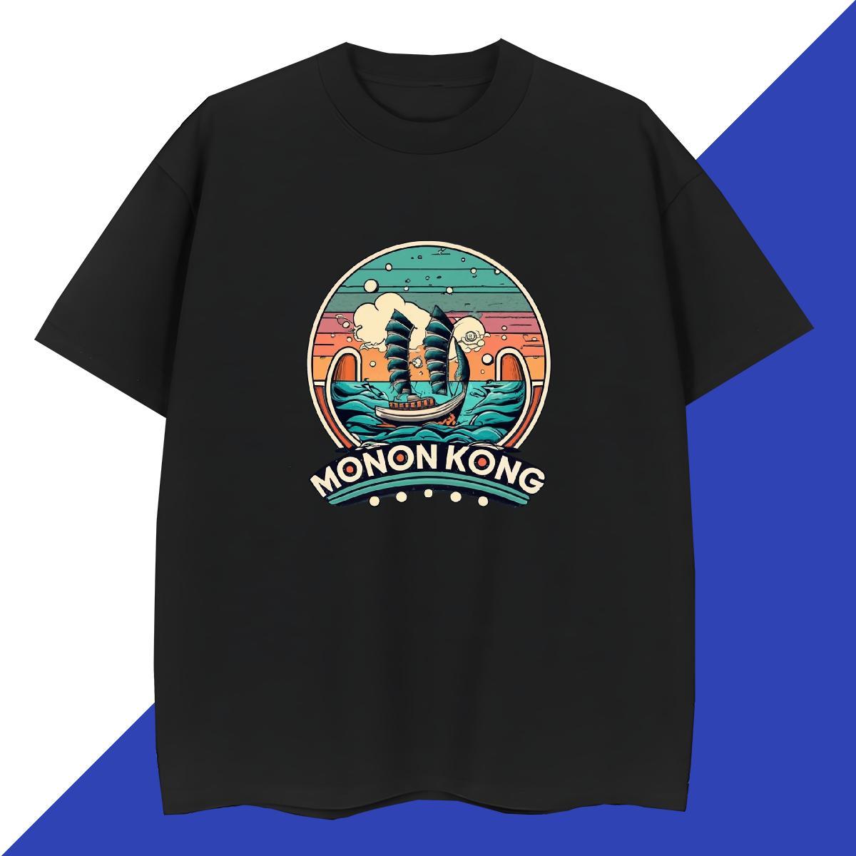 2024 T Shirts Men sea wave Tops Tees 230g Pure Cotton Street Casual Designer DIY Anime Breathable Crew Neck Men Tshirts