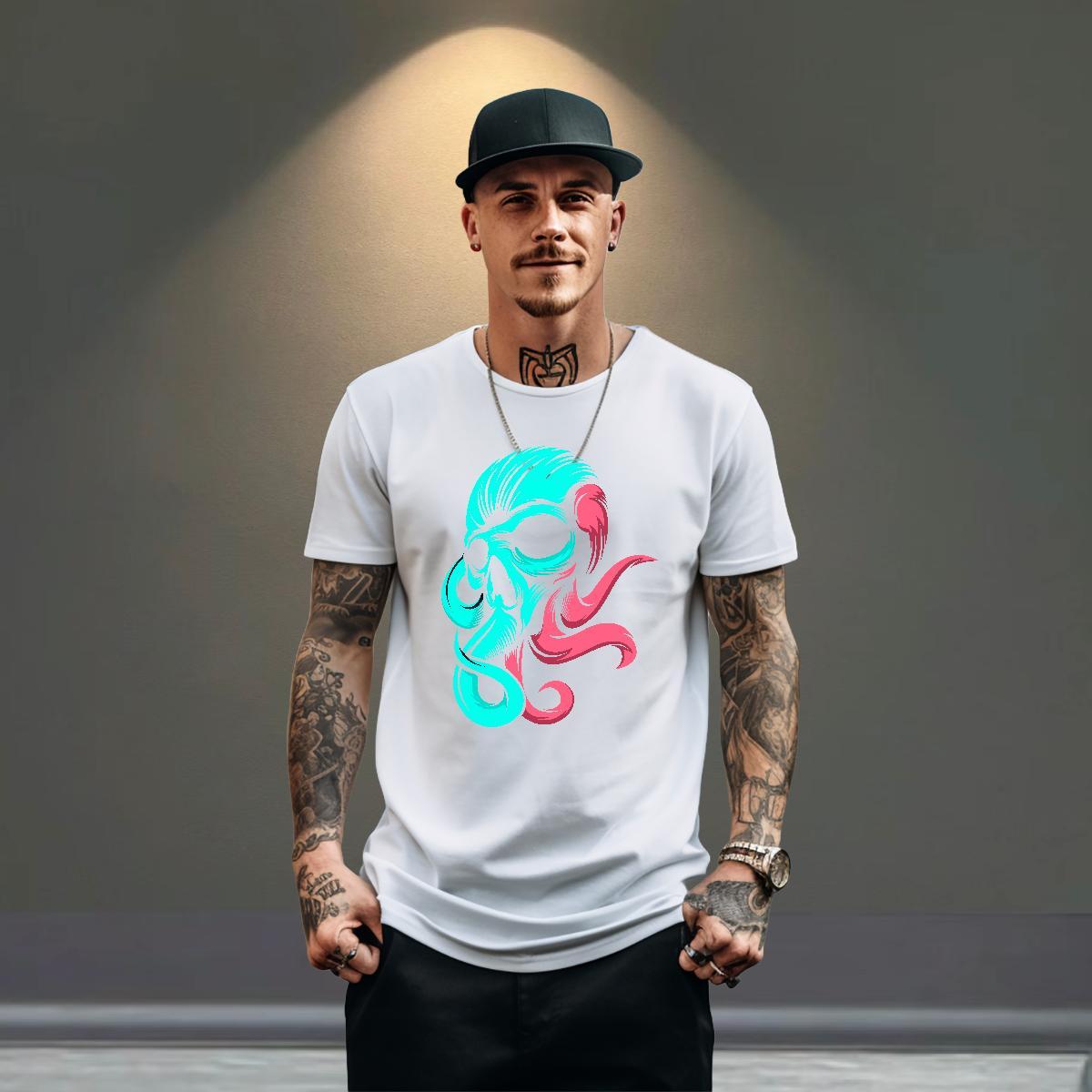 New Arrival Mens T Shirts skull Wear 230g Pure Cotton Spring Summer Classic Plus Size Custom Crew Neck Breathable Mens Tshirts