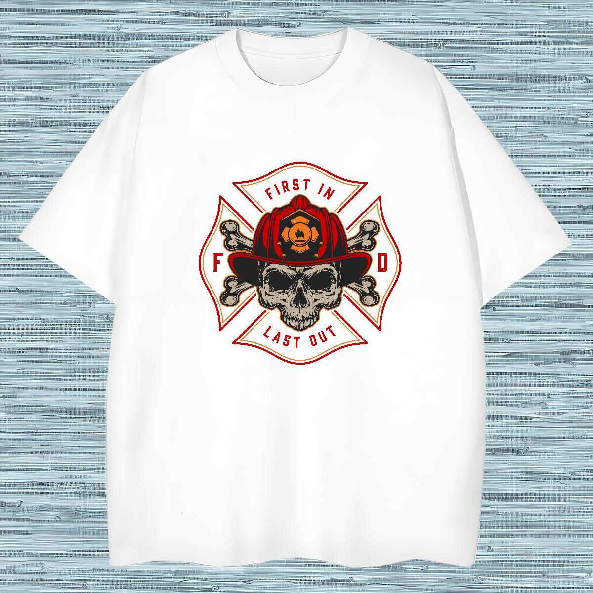 Wholesale T Shirt For Man skull Tees 100% Cotton 230g Street Wear Designer DIY Logo Oversized Breathable Short Sleeve Men Clothes T-Shirt