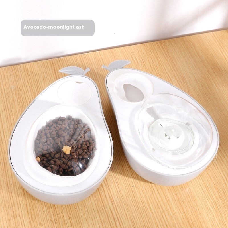 Avocado water non slip dog double bowl, moisture mouth, multifunctional automatic drinking water, anti choking, slow eating bowl