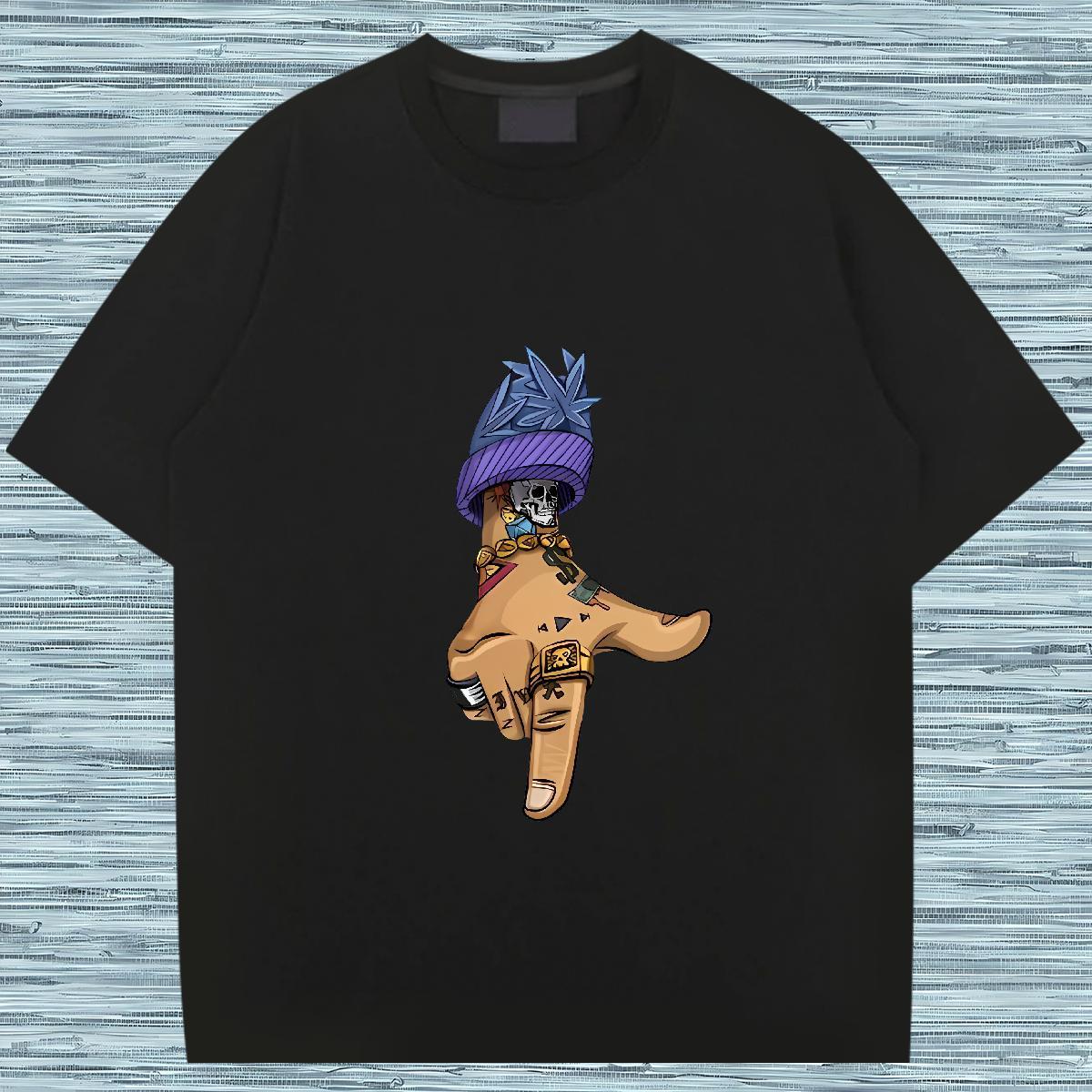Casual New Man T Shirts skull Wear 230g Pure Cotton Street Casual Designer Custom Print Oversized Crew Neck Breathable Men Tees