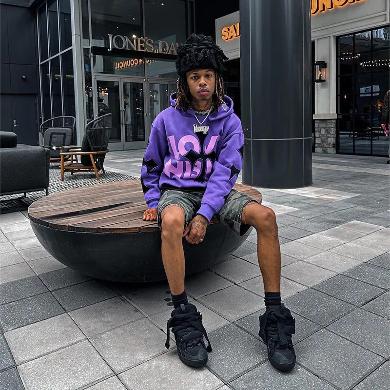 Y2k mens Emo streetwear hoodie zipper sweatshirt fairy Grunge Pullover oversized letter cross Gothic jacket top 240824