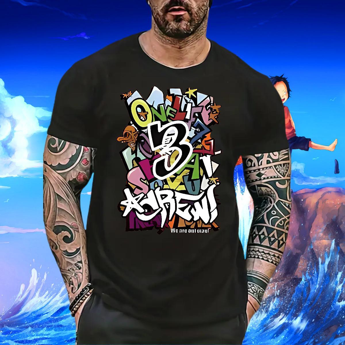 New Arrival T-Shirts for Men letter Tops Shirt 230g 100% Cotton Hip Hop Street TOP Quality Oversized Short Sleeve O-Neck Men Tops Tees