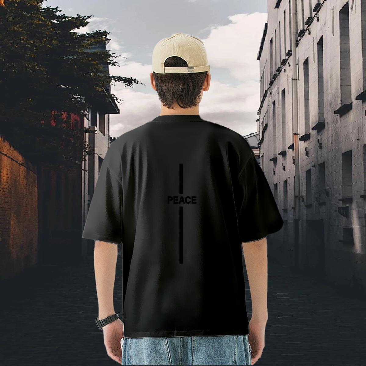 New Men T Shirts letter Tops Shirt 230g Pure Cotton Daily Outfit Comfortable Anime Crew Neck Breathable Men Tshirts