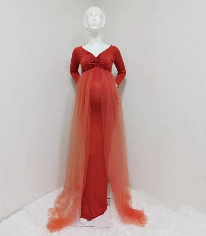2024 New Maternity Photo Props Lace Dresses Elegant Long Dress Pregnant Women Photo Maxi Dresses Pregnancy Evening GownY240806