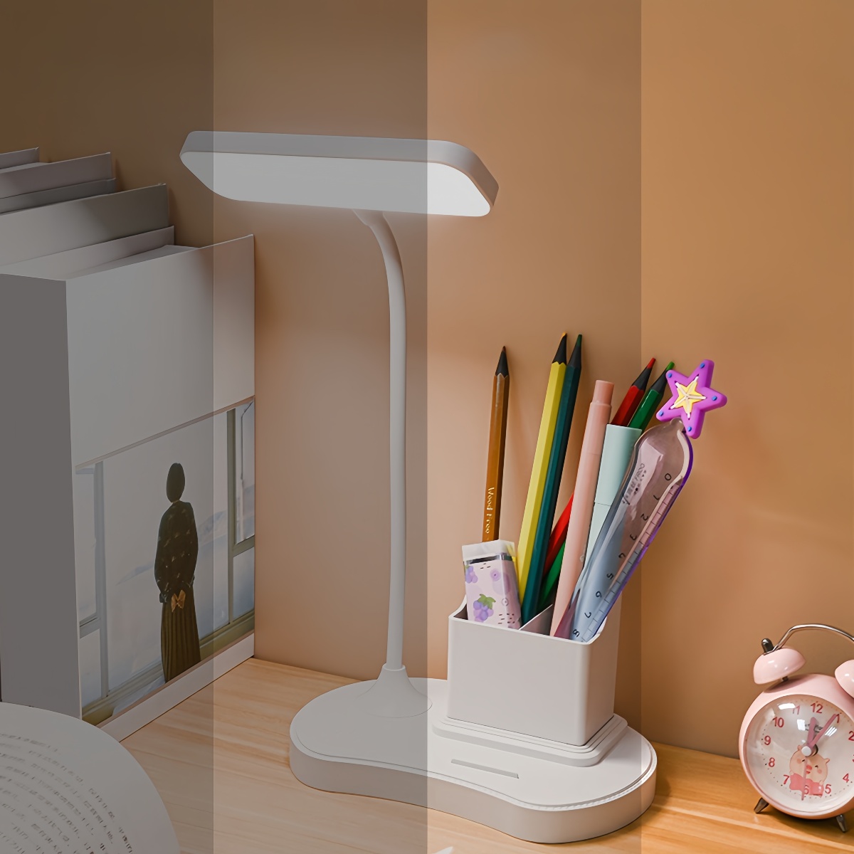 Eco-Friendly USB Powered LED Table Lamp with Switchable Lighting Colors Ideal for Study and Work Areas