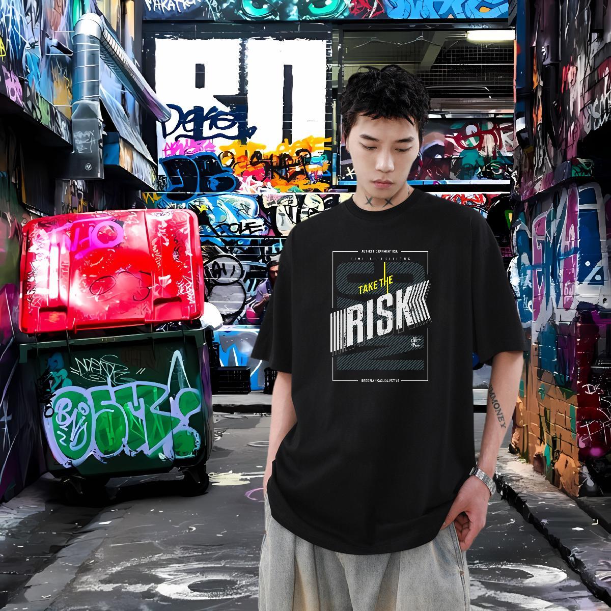 2024 DIY T-Shirts letter Clothings 230g Cotton Casual Beach Soft Custom Print Oversized Round Neck Short Sleeve Men Tshirts