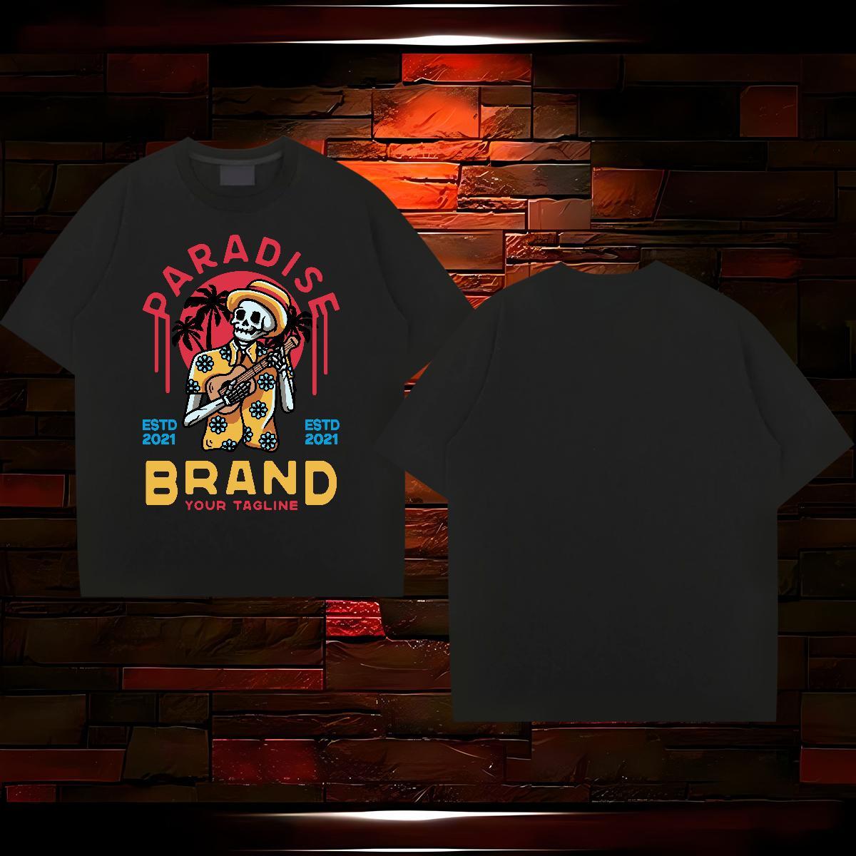 DIY T-Shirts skull Tops 230g Pure Cotton Casual Beach Free Shipping Anime Print Short Sleeve O-Neck Tshirts