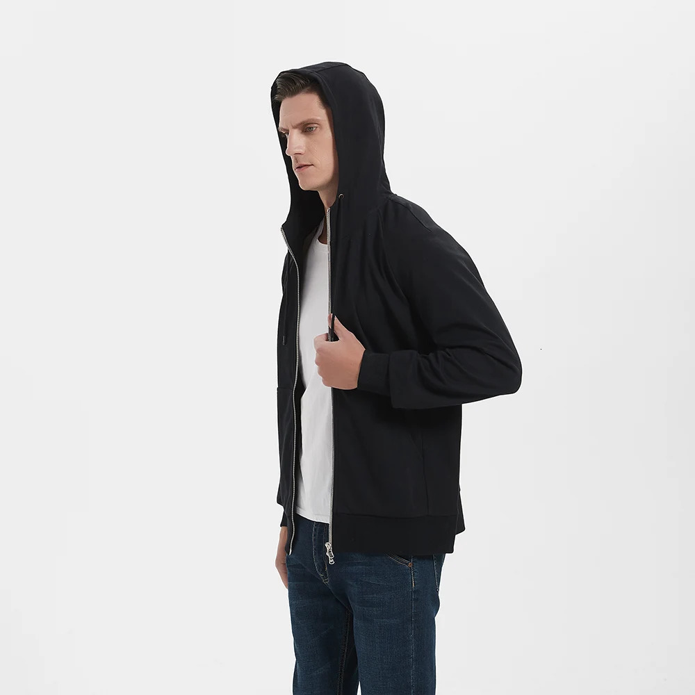 UrGarding RFID Blocking EMF High Protection Antiradiation Shielding Silver Cotton Zipperup Hoodie Color Black 240806