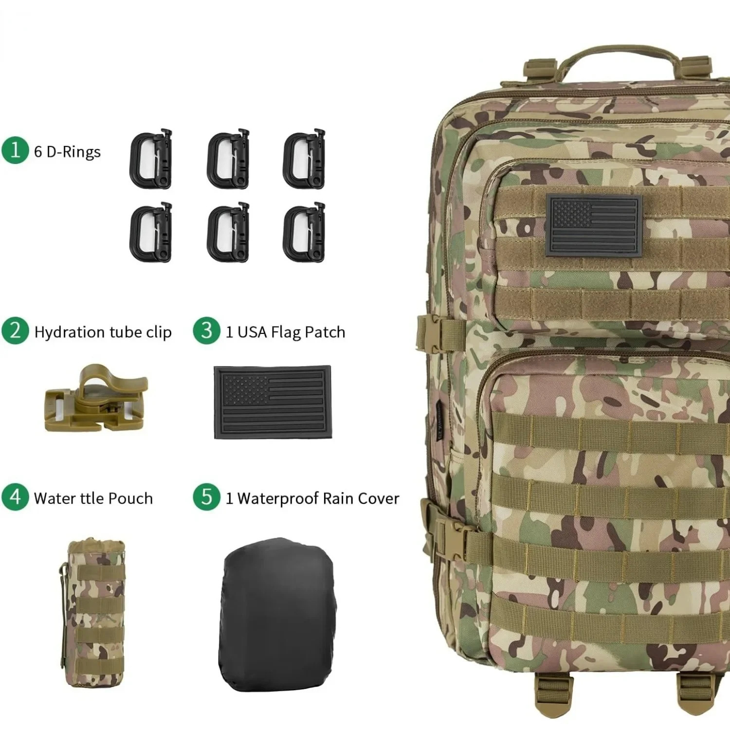 Outdoor hiking bag camouflage tactical horseback riding backpack equipment camping womens 240807