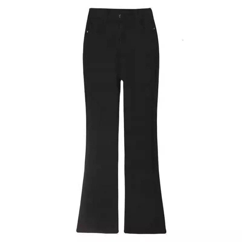 Micro-cropped jeans womens high waist slim high elastic slim everything with retro simple black pants 240807