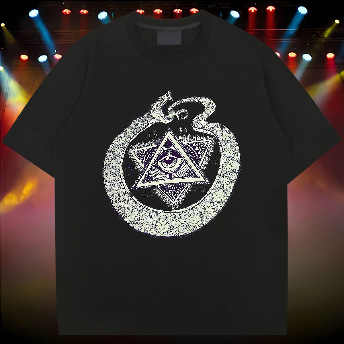 Designer T shirt eye of the devil Tops 230g 100% Cotton Hip Hop Free Shipping Custom Cartoon Crew Neck Breathable Men Tops Tees