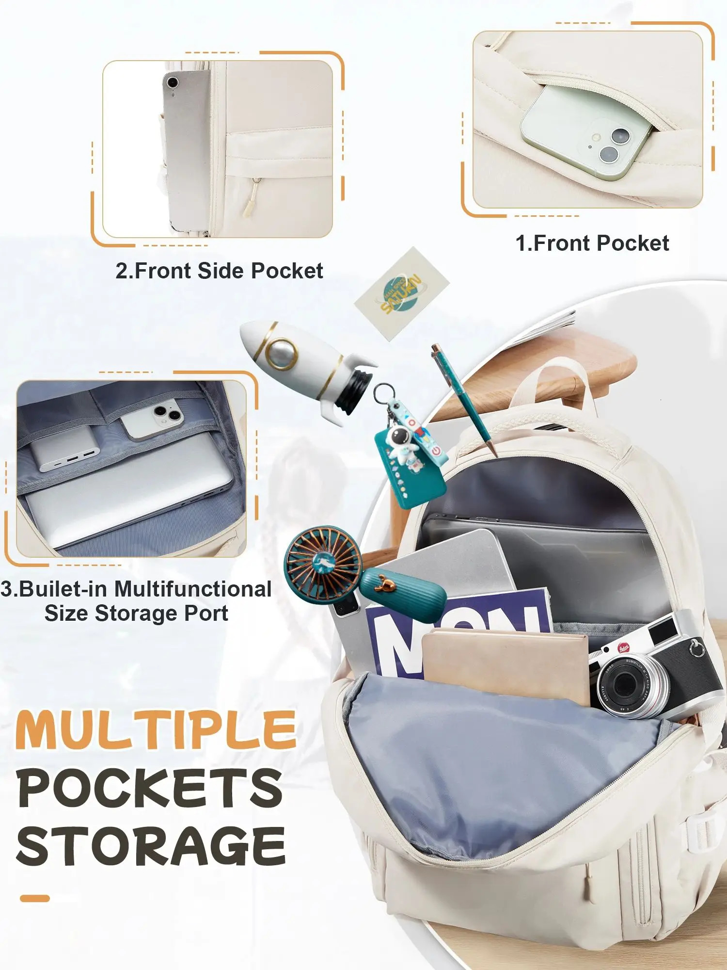 Kawaii Girls School Bag Waterproof Backpack Teenage Student Boys Laptop Rucksack Cute Travel 240807