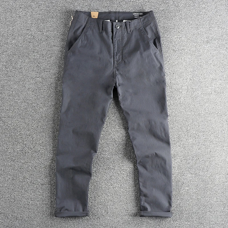 Summer American Retro Plaid Quickdrying Fabric Casual Pants Fashion Simple Washed Loose Straight Leg Trousers 240806