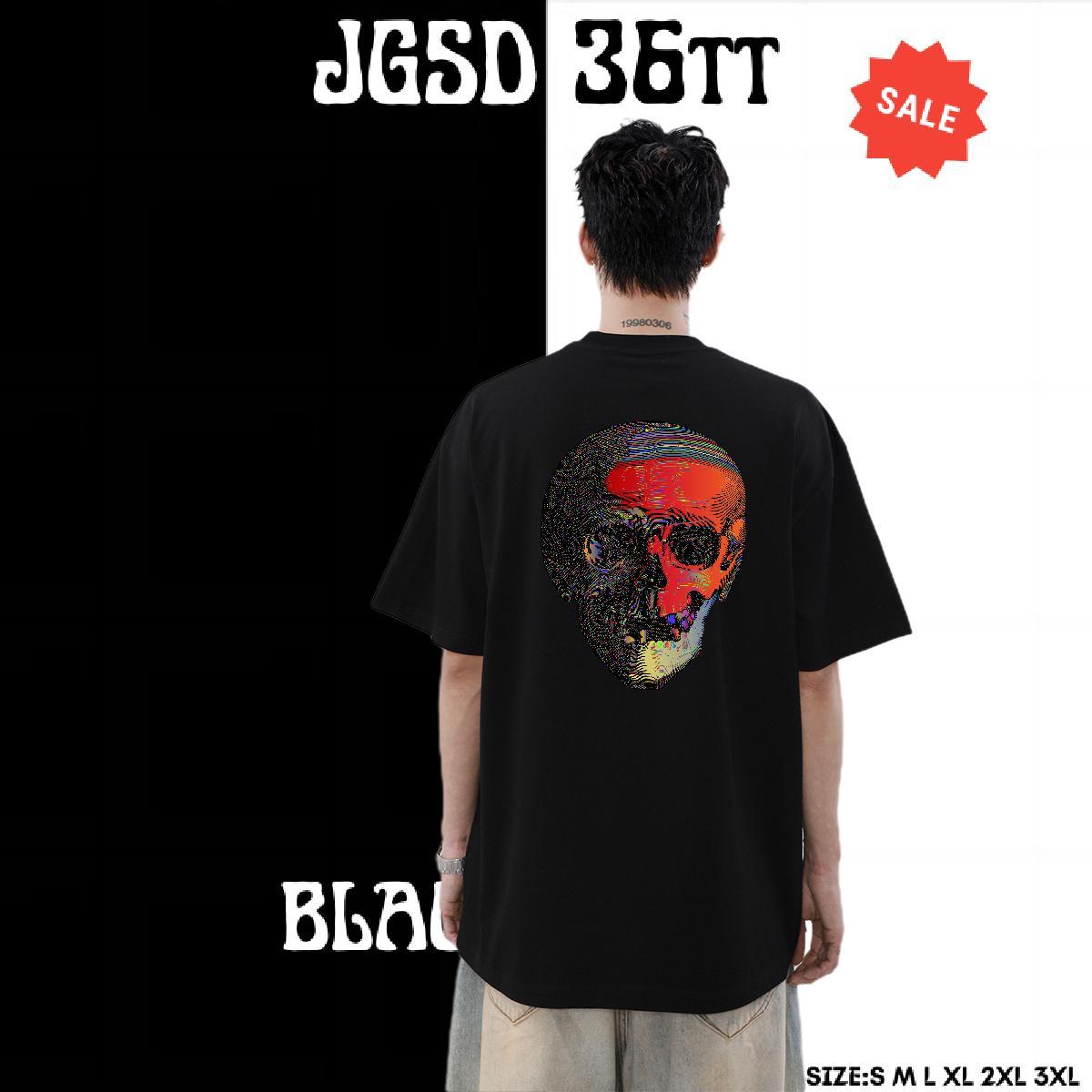 Fashion T shirt skull Tops 230g Pure Cotton Casual Daily Wear Brand Custom Print Oversized Breathable Tshirts