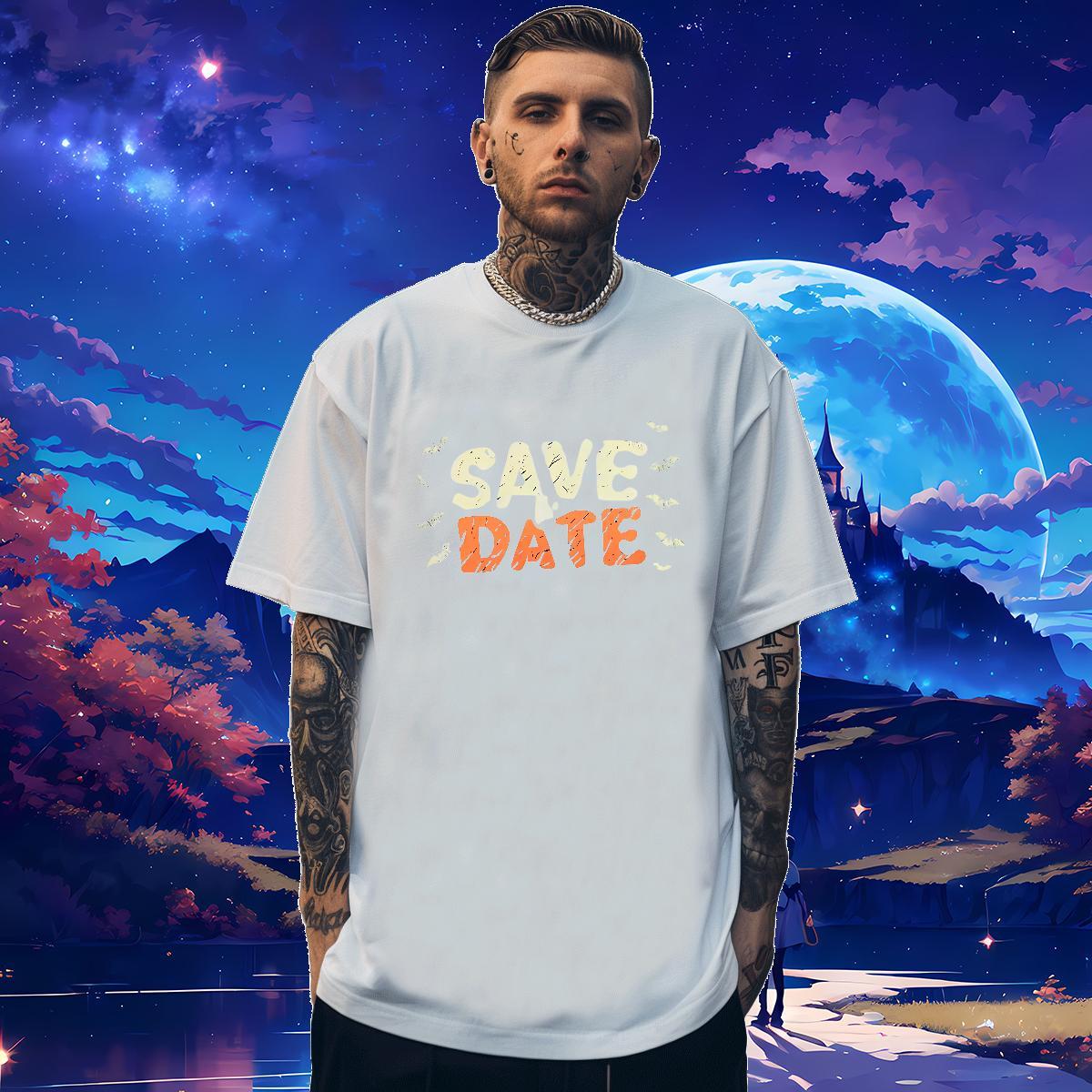 DIY Customized Man T Shirts letter Clothings 230g Pure Cotton Outdoor Cool Design Custom Print Oversized O Neck Short Sleeves Men Tops Tees